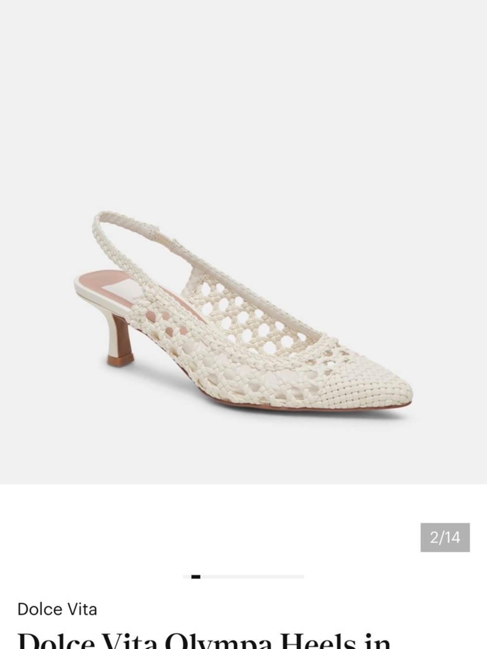Dolce Vita Cream Woven Slingback Pointed Flats